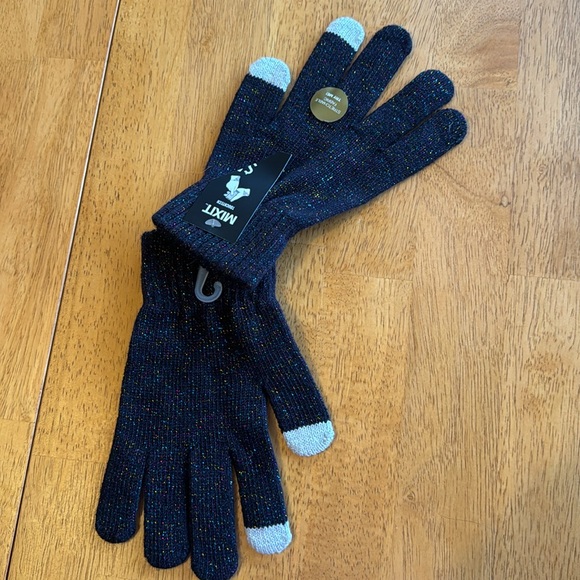 NWT MIXIT TouchTech Gloves. Black with multi shimmer color throughout. - Picture 3 of 6